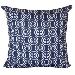 Bryant Throw Pillow Cover 20x20 Zipper Cotton Blue White Nagoya Geo Chambray NEW